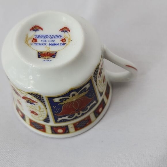 Vintage Set of 4 Imari Japan Derbyshire Fine china SnackDessert Plates & Teacups - Picture 12 of 14